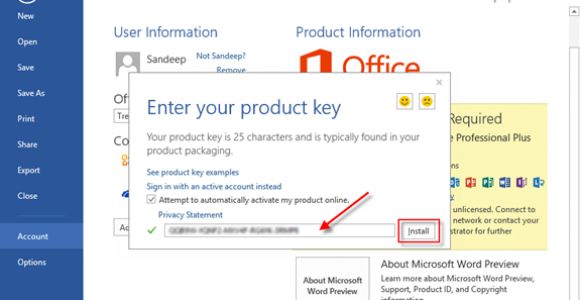 free product key for office 365